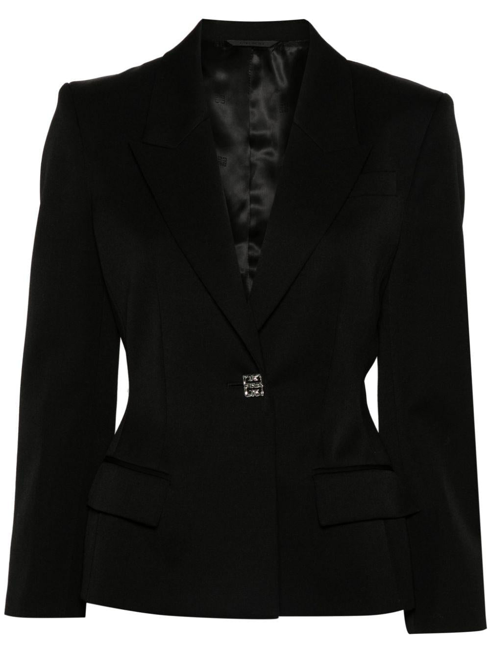 4G Liquid-button wool blazer<BR/><BR/><BR/> BW30JM15CT 001 GIVENCHY