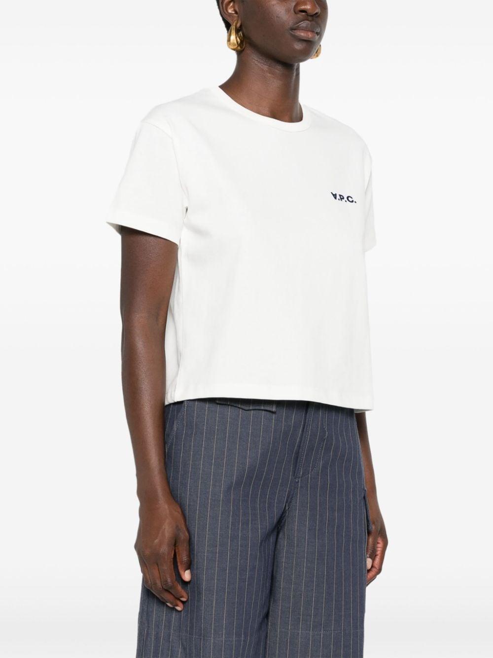 Logo-appliqué cropped T-shirt<BR/><BR/> COHBQ F26390TAE A.P.C.