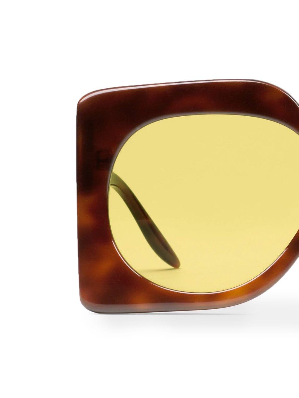 Brown acetate/rubber oversized-frame tinted sunglasses 632681 J07402326 GUCCI