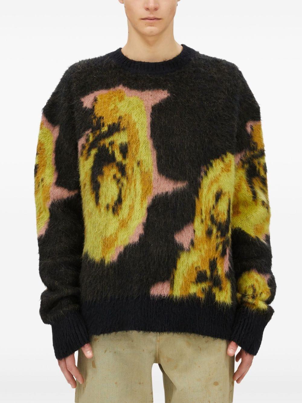 Rose intarsia print jumper<BR/><BR/><BR/> 3740MM217 24758099 MSGM