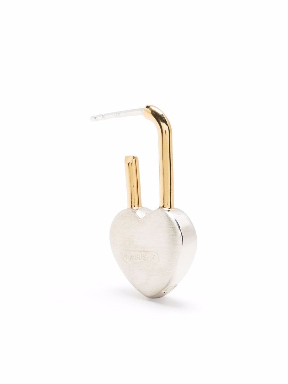 orecchino con lucchetto a cuore in argento placcato oro