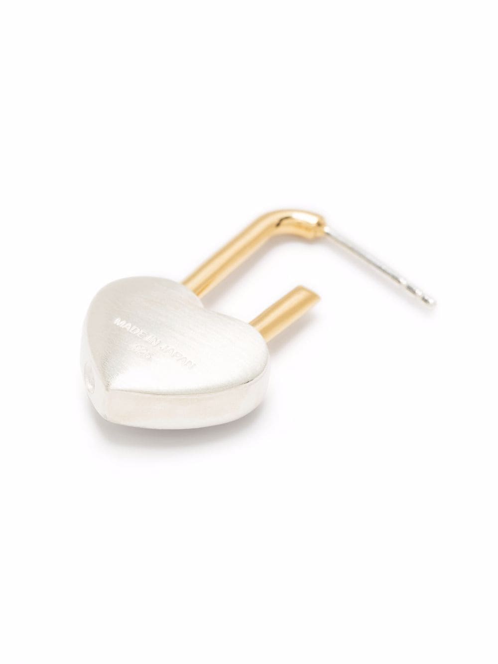 orecchino con lucchetto a cuore in argento placcato oro