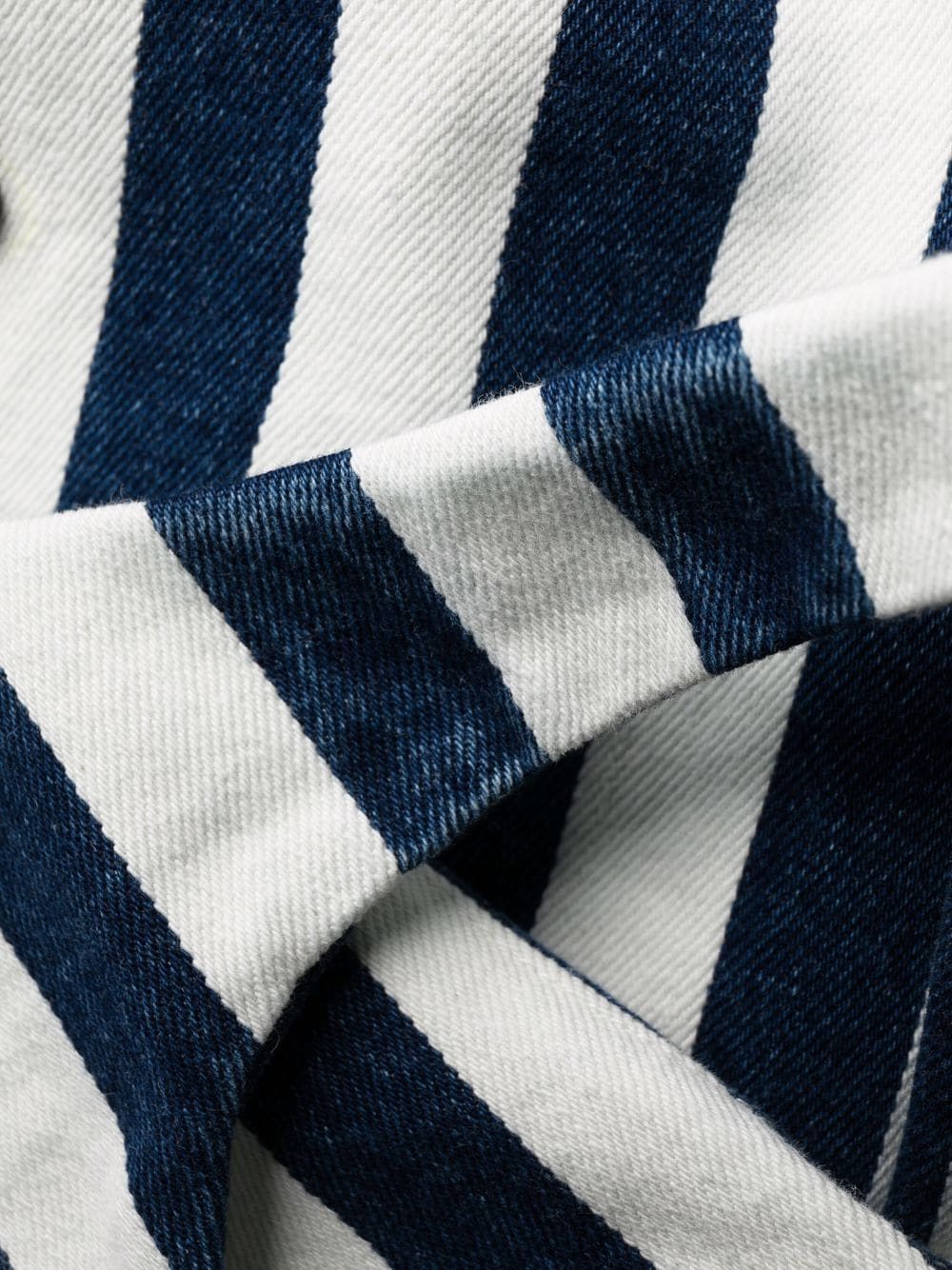 Abito tubino in denim a righe di cotone blu/bianco