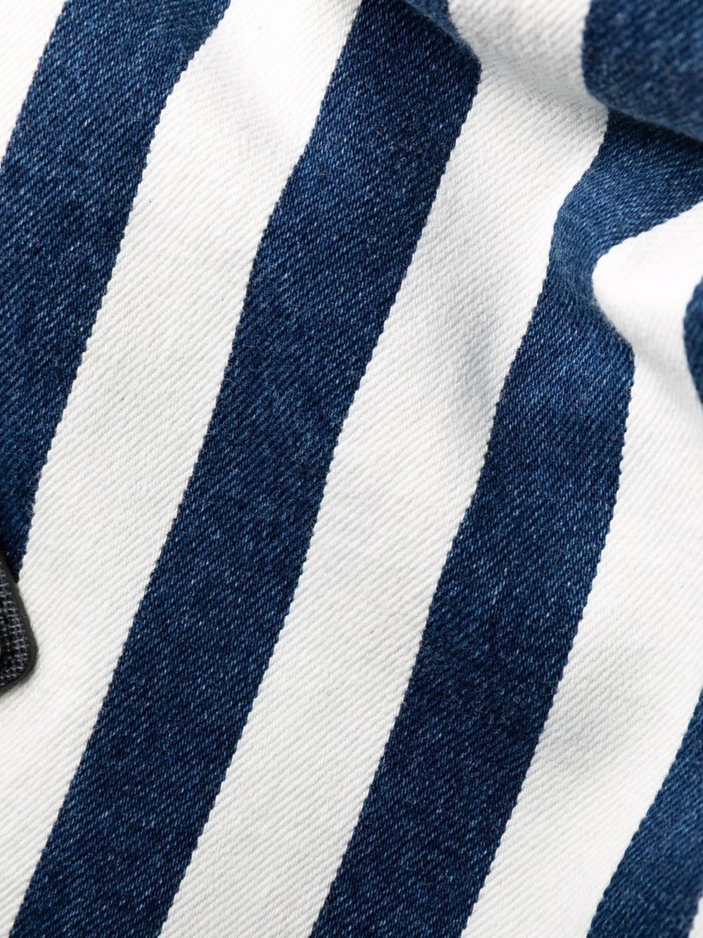 Abito tubino in denim a righe di cotone blu/bianco