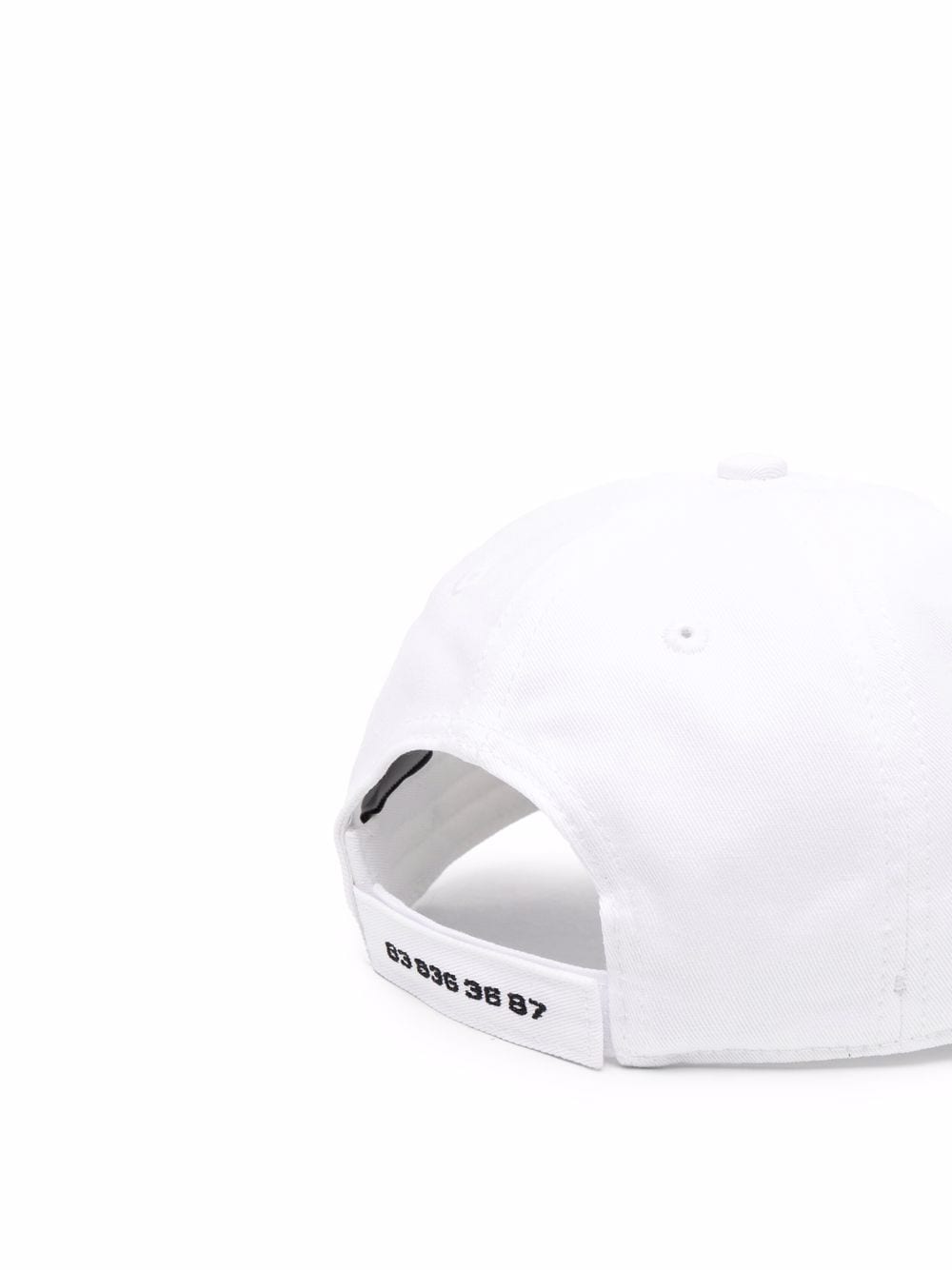 Cappello da baseball in cotone bianco/nero con stampa di codici a barre