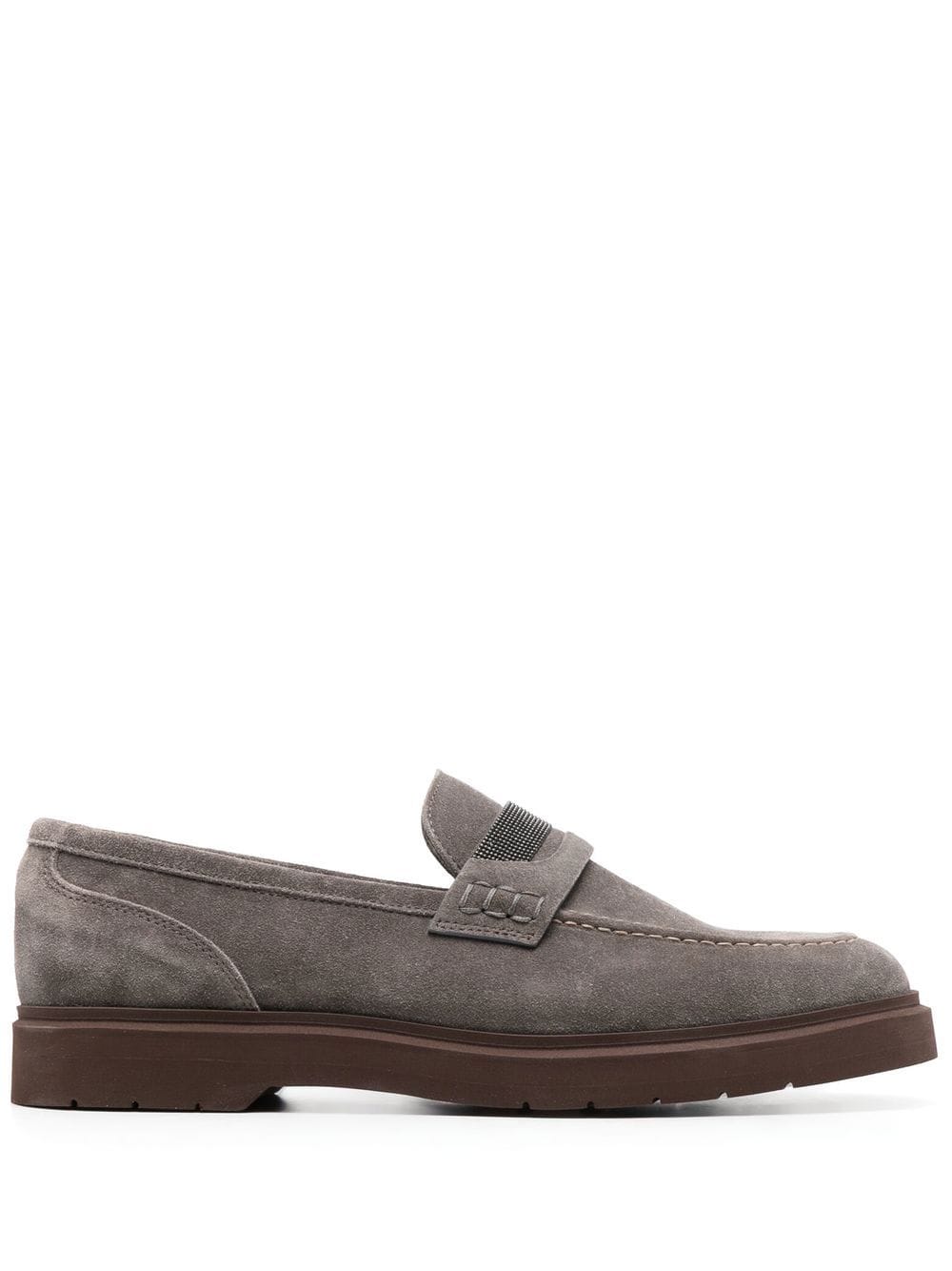 Mocassini in suede con dettagli di perline