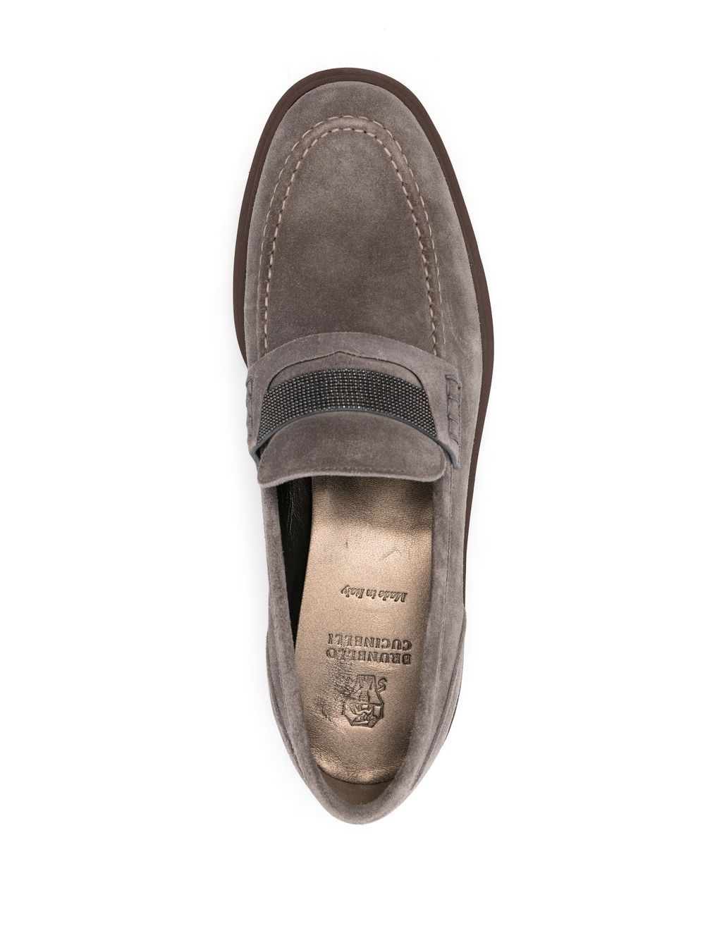 Mocassini in suede con dettagli di perline