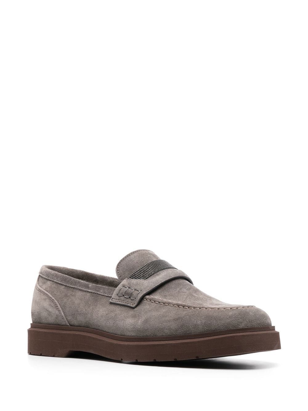 Mocassini in suede con dettagli di perline