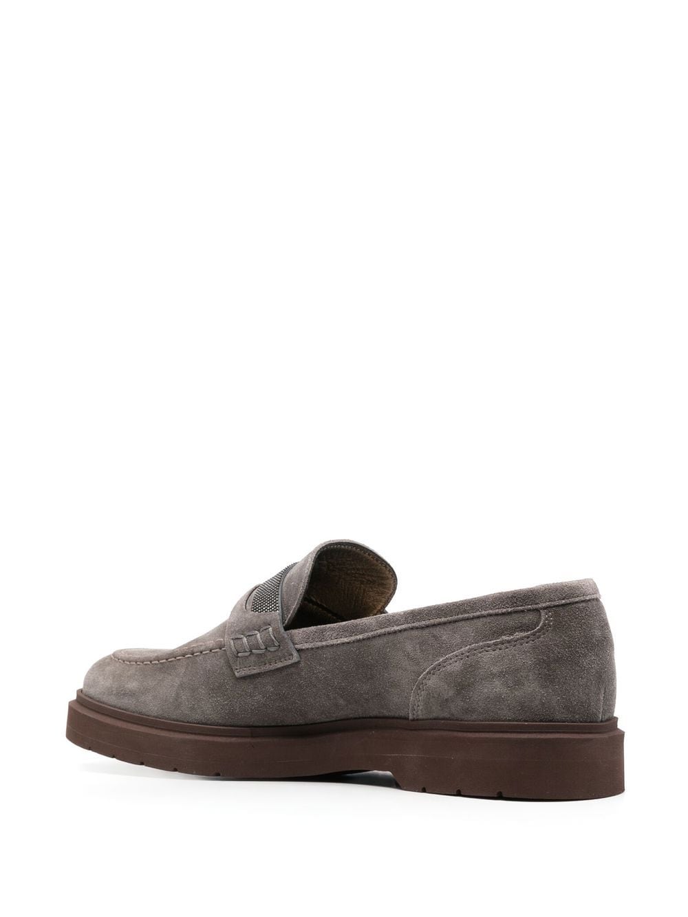 Mocassini in suede con dettagli di perline