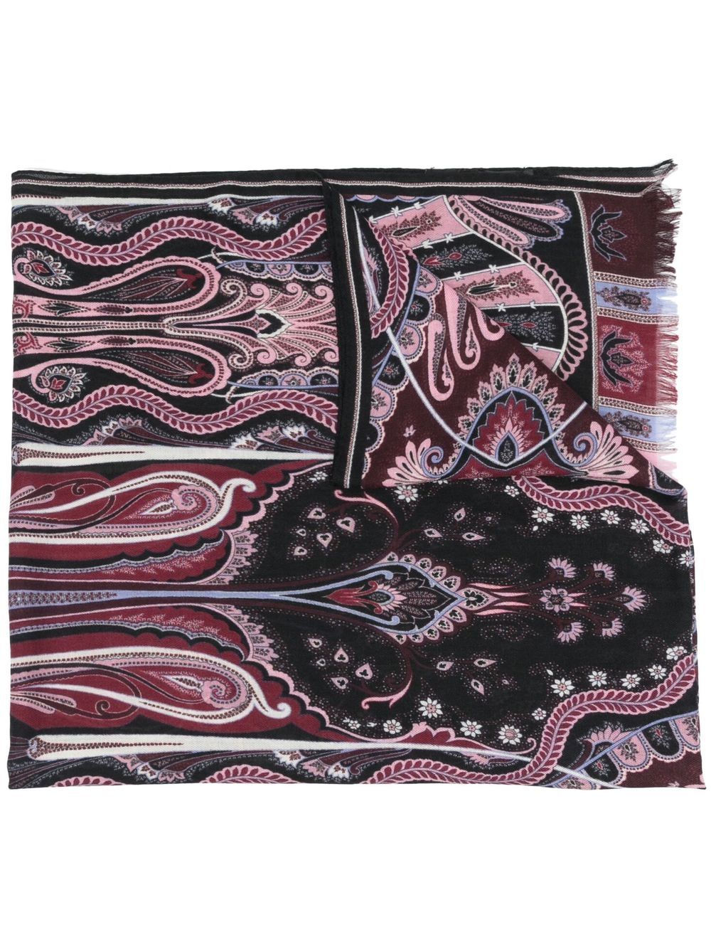 sciarpa con stampa paisley nero/viola
