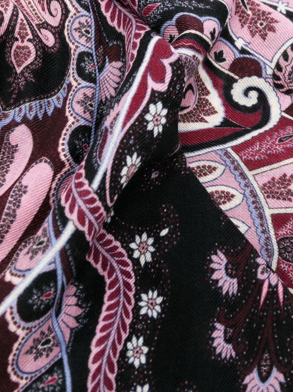 sciarpa con stampa paisley nero/viola