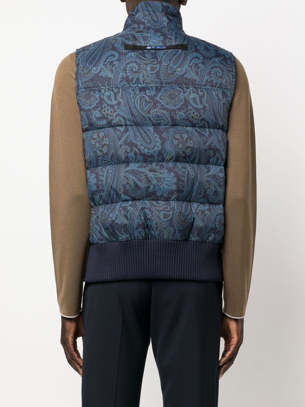 gilet con zip paisley blu navy