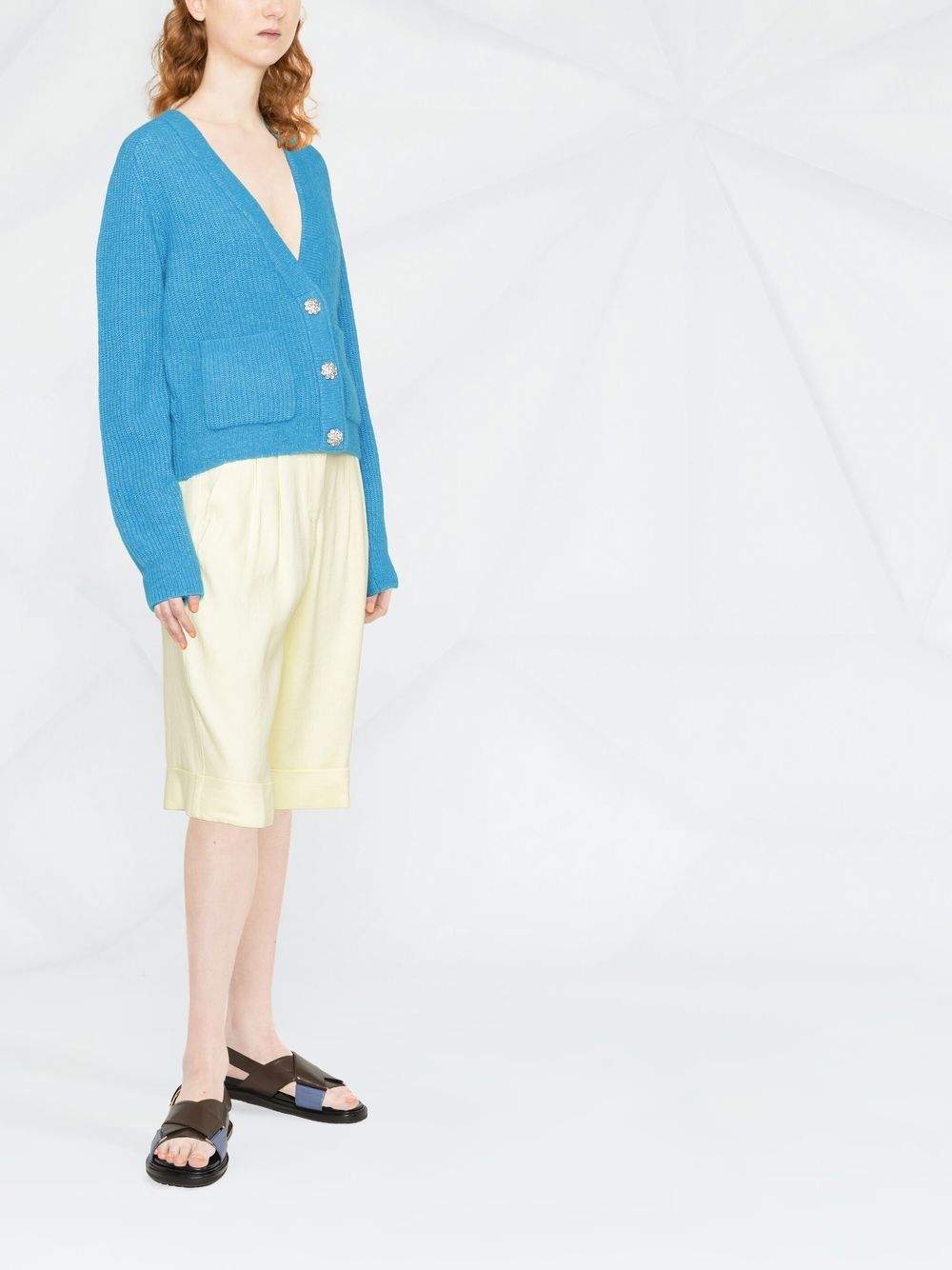 Cardigan blu con bottoni