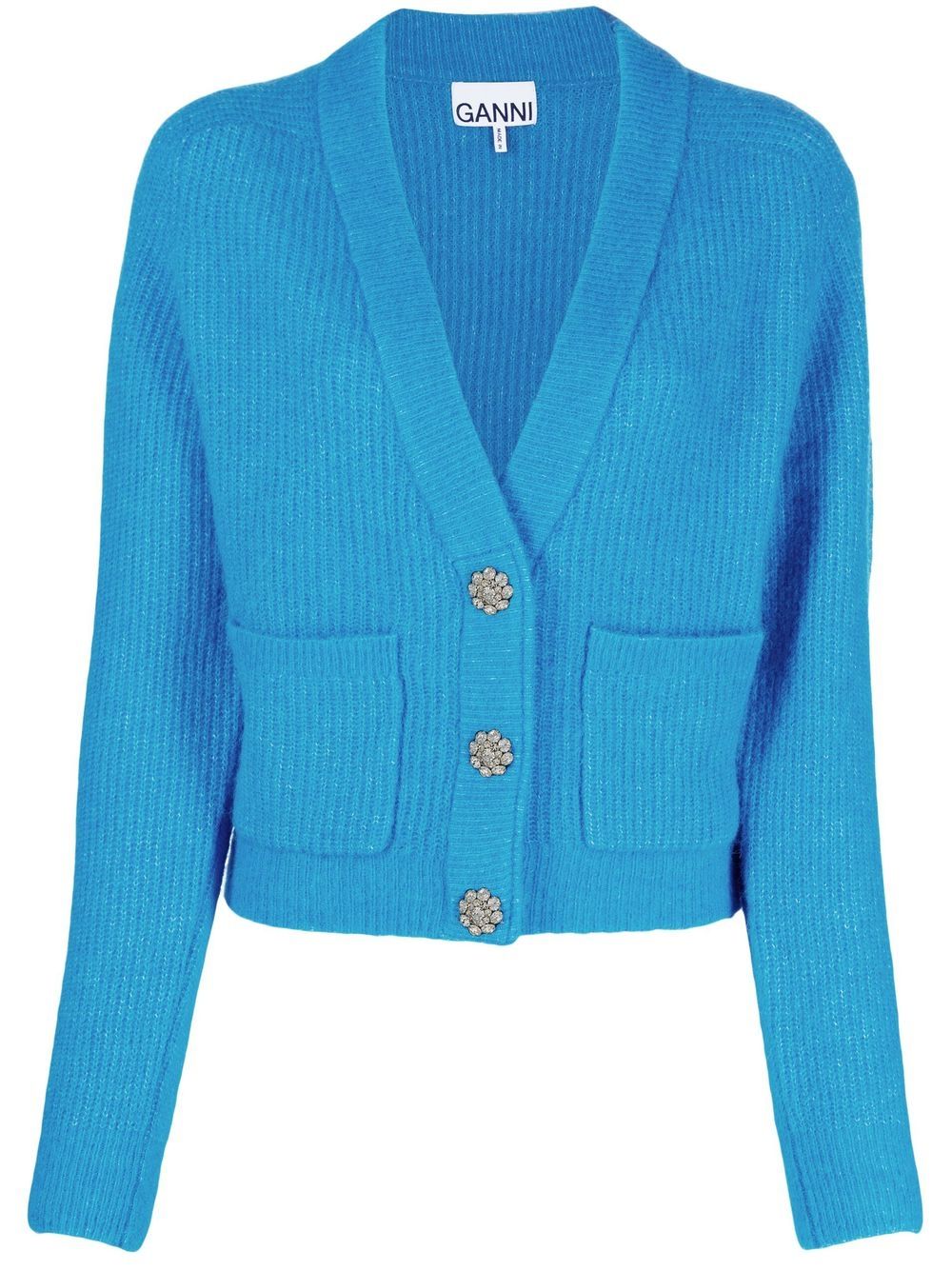 Cardigan blu con bottoni