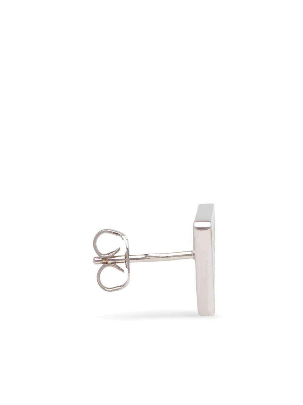 Silver/black sterling silver/enamel Prada Symbole stud earrings