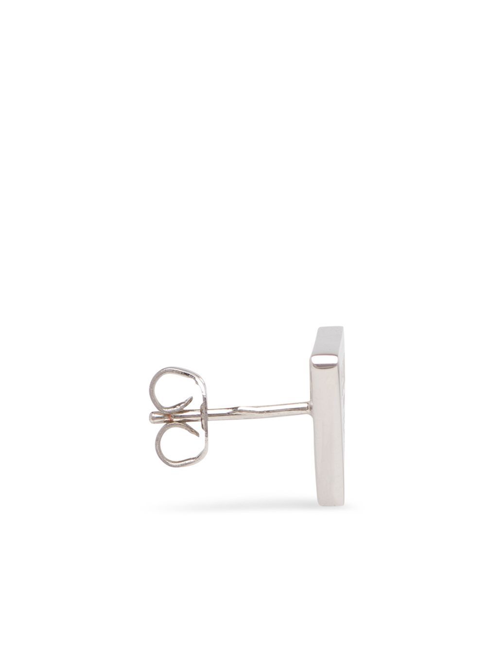 Silver/black sterling silver/enamel Prada Symbole stud earrings