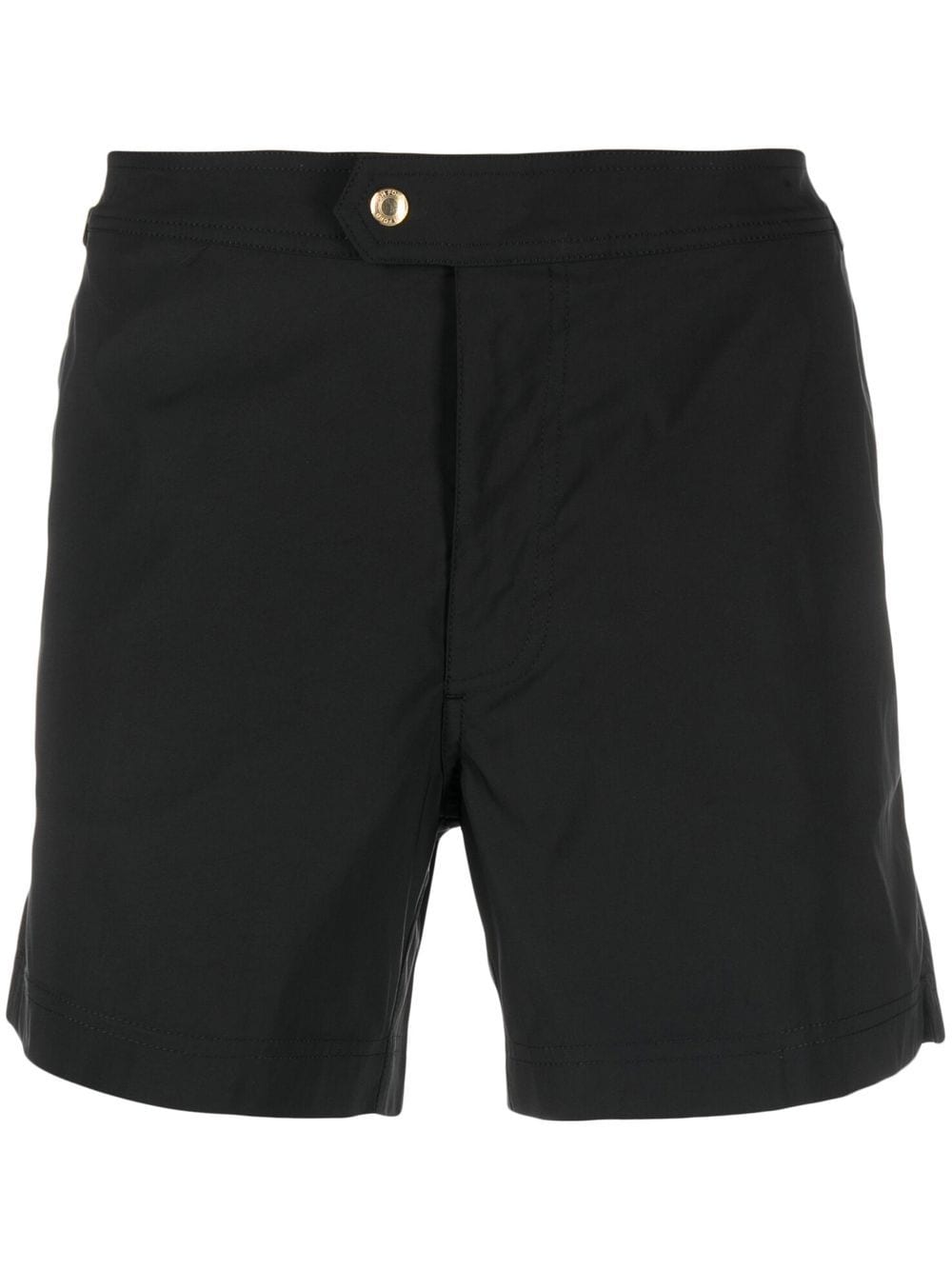 Black straight-leg chino swim shorts