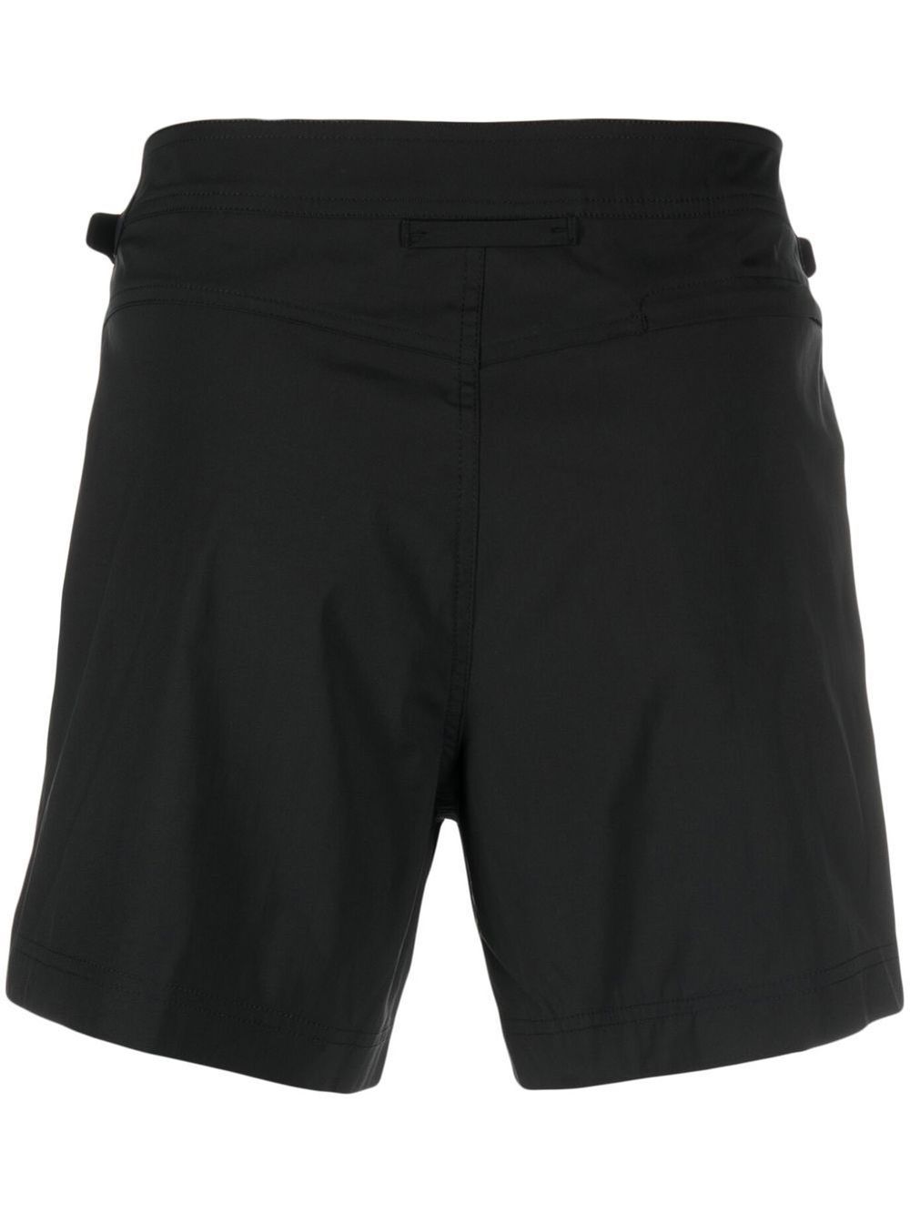 Black straight-leg chino swim shorts
