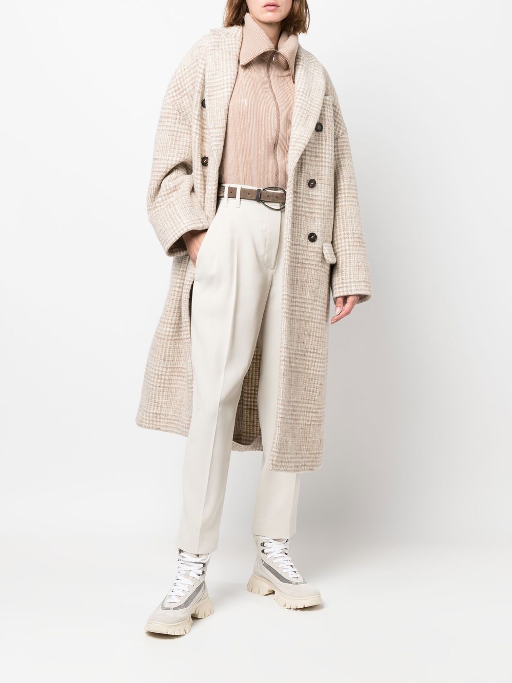 Cappotto doppiopetto check