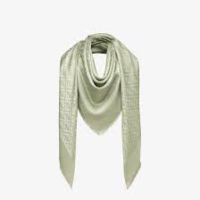Green lurex logo scarf <BR/>