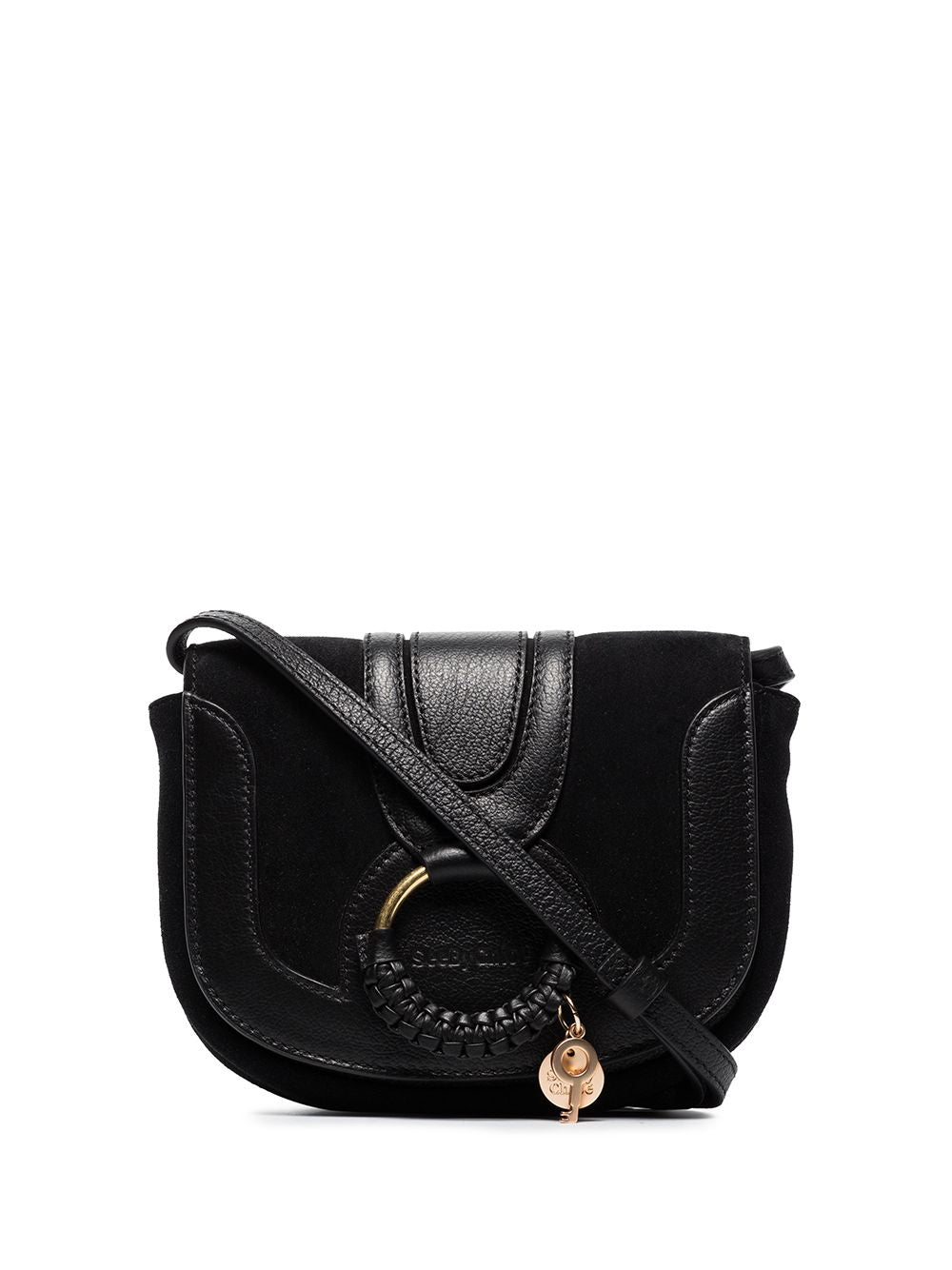 Mini borsa Hana in pelle nera/pelle di vitello