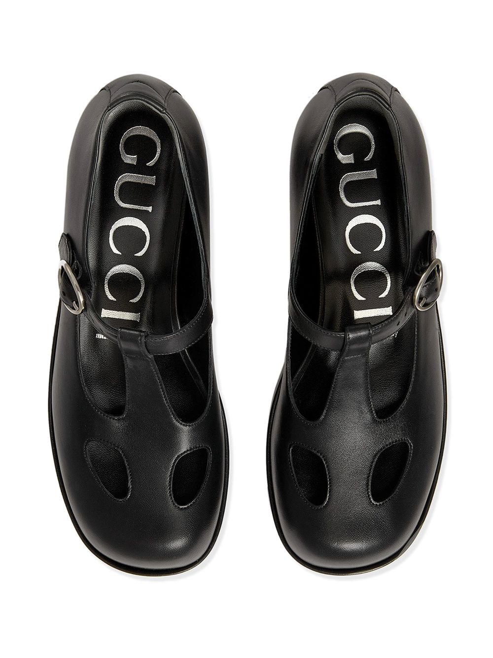 Mary Janes in pelle colore nero con tacco scultura