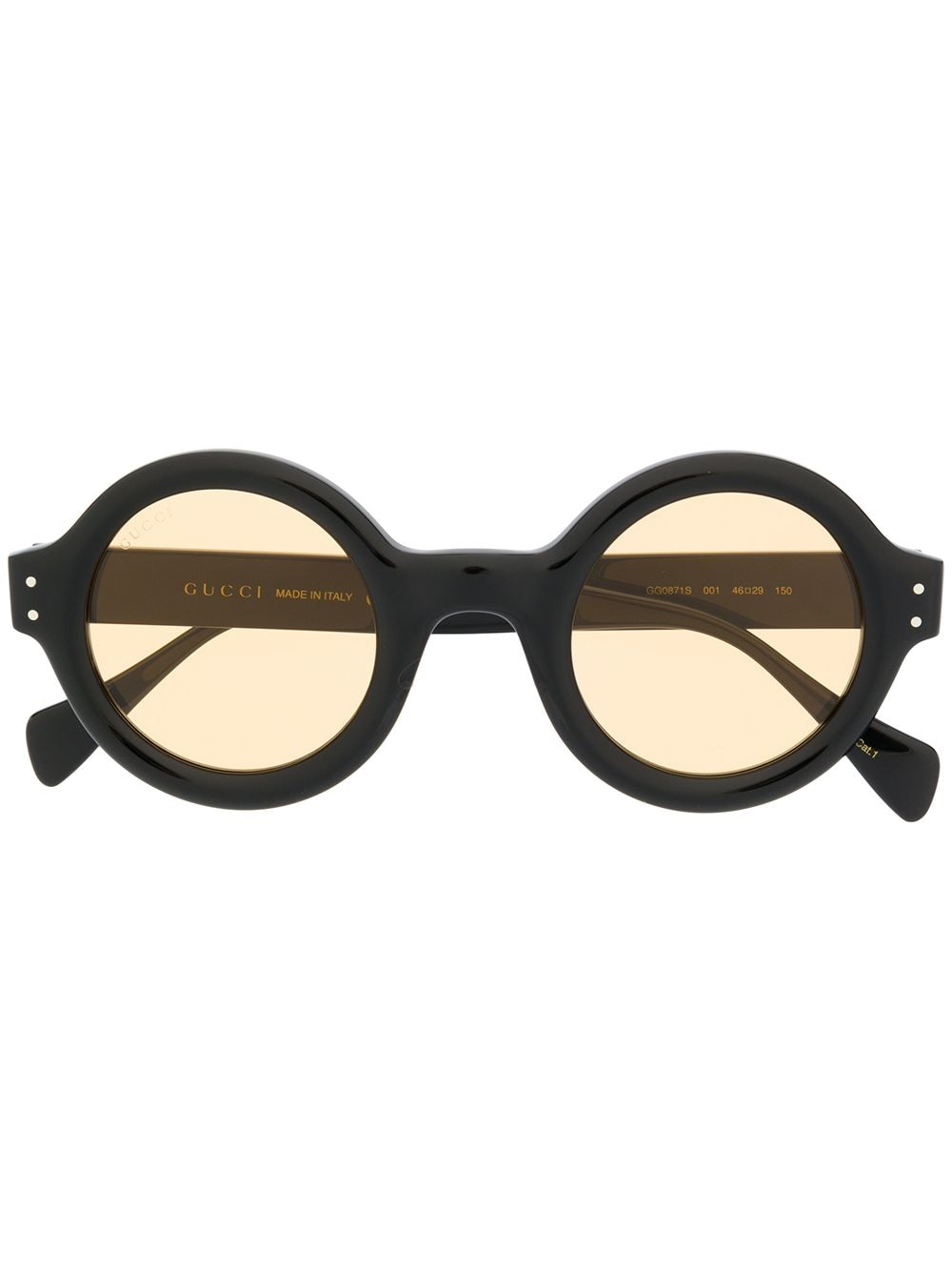 Black oversized round-frame sunglasses