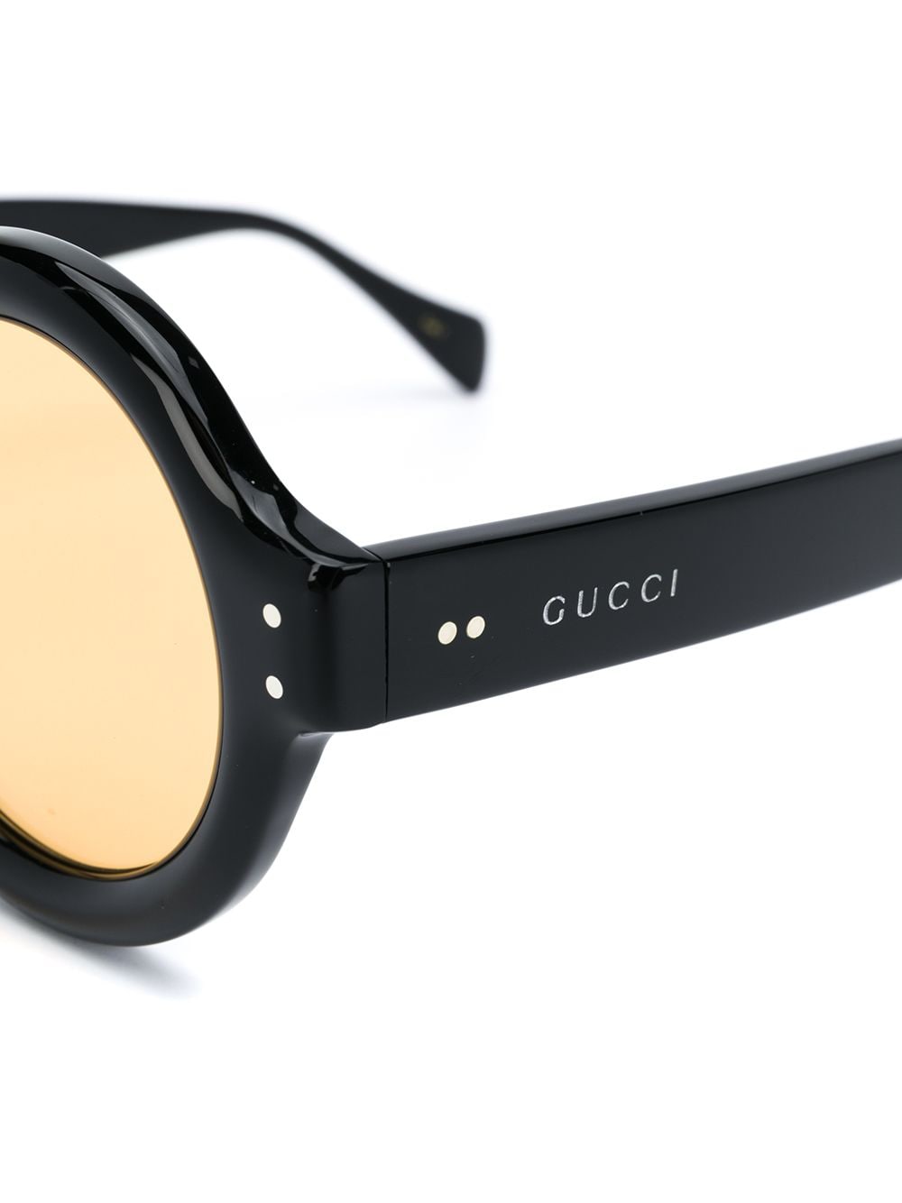 Black oversized round-frame sunglasses