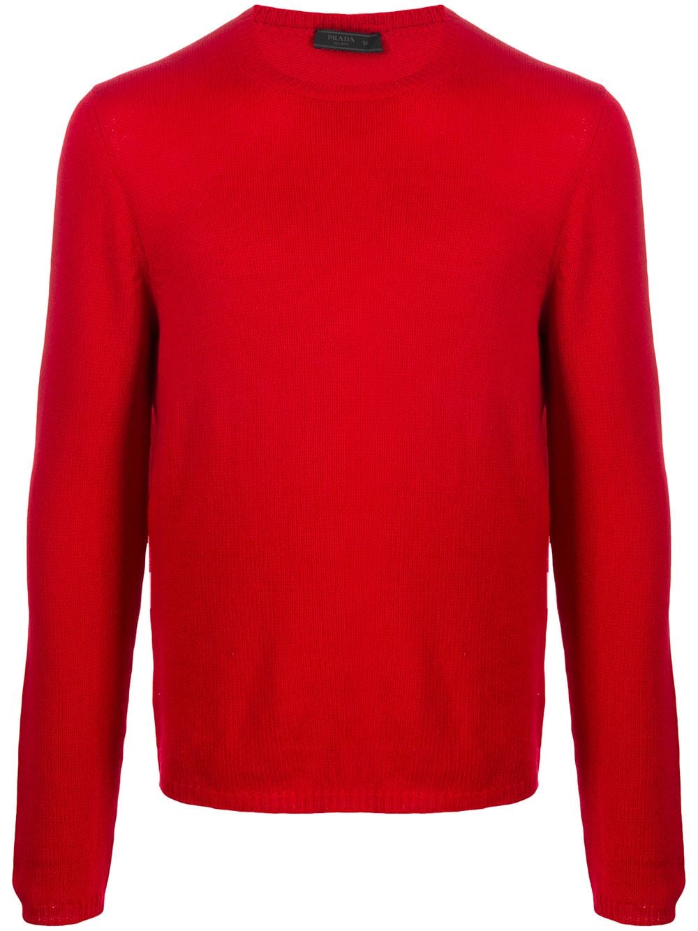 Maglione a girocollo di colore rosso in cashmere