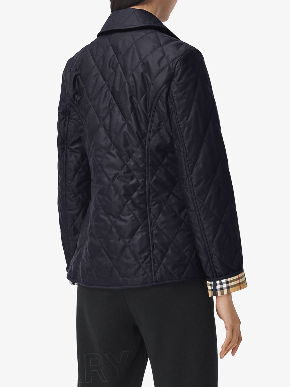 Midnight blue cotton diamond-quilted jacket