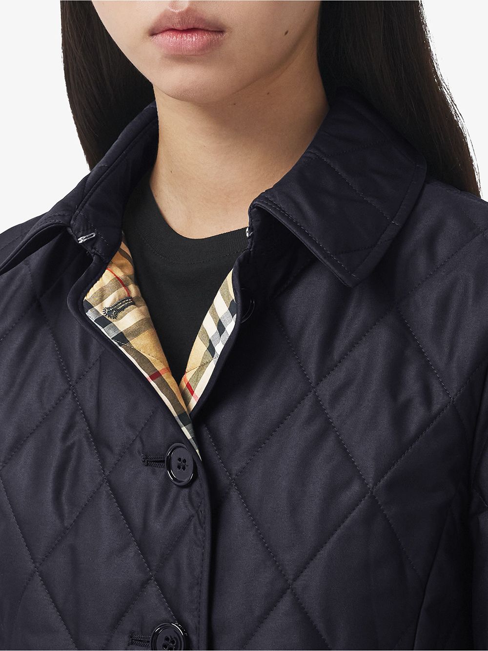 Midnight blue cotton diamond-quilted jacket