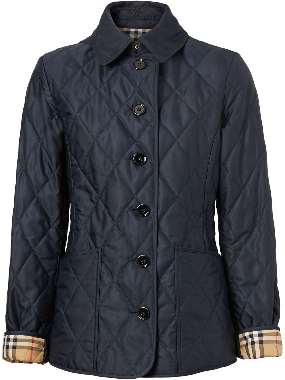 Midnight blue cotton diamond-quilted jacket