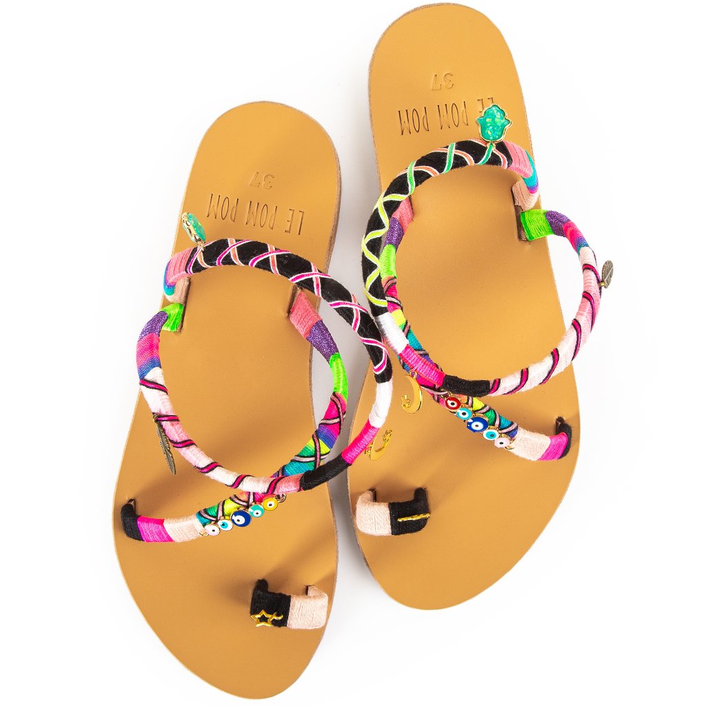 Multicoloured Arlene low sandals