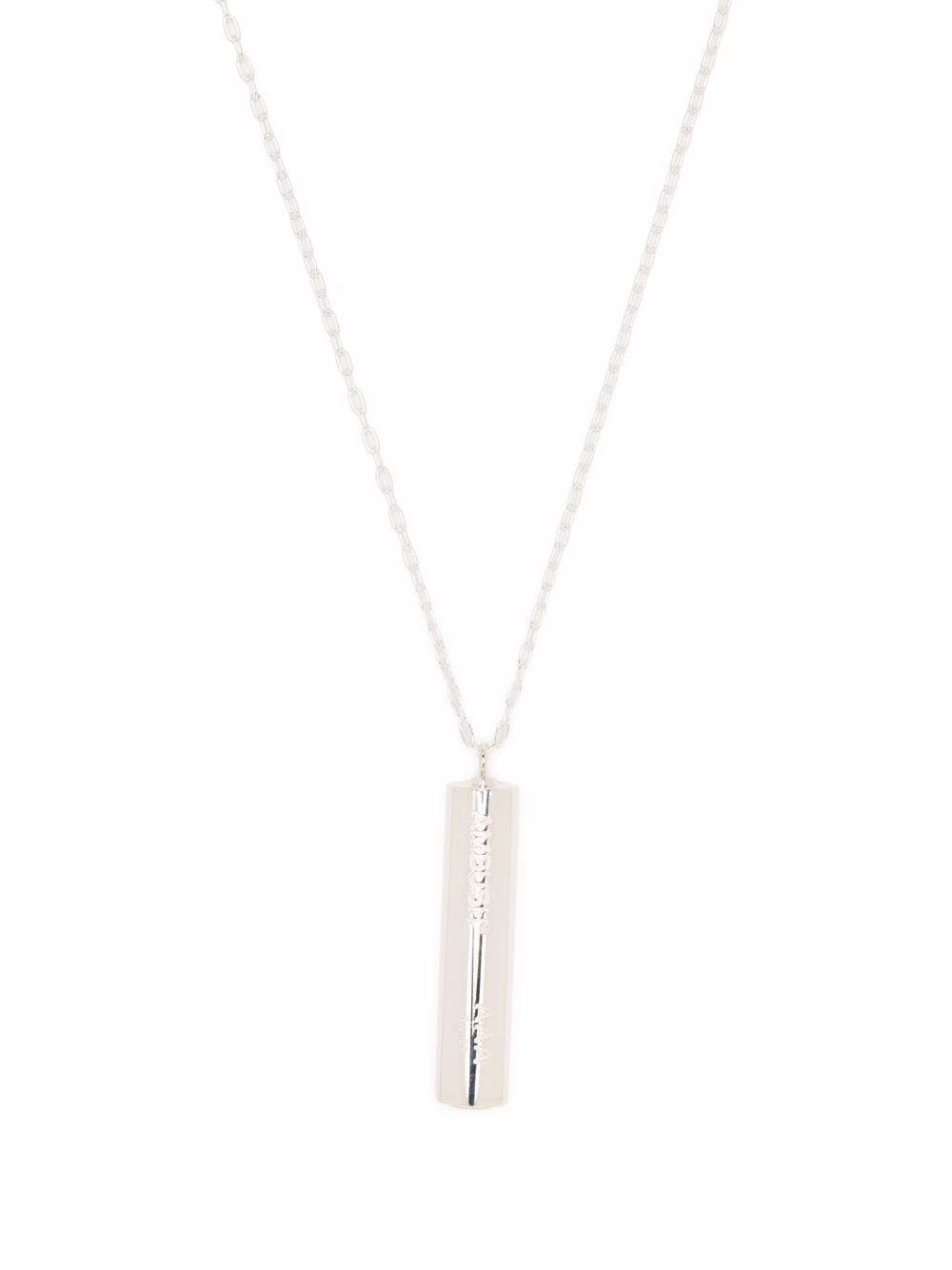 Collana argento con pendente con logo inciso