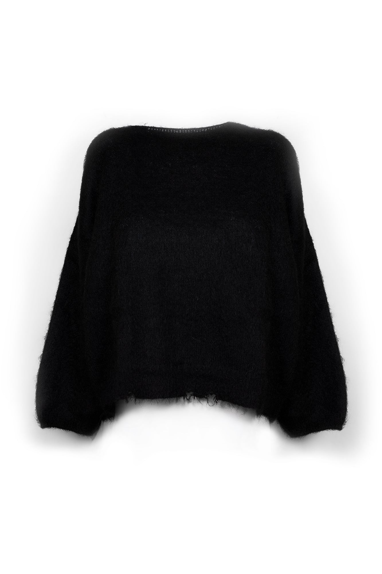 Maglione nero con scollo ampio