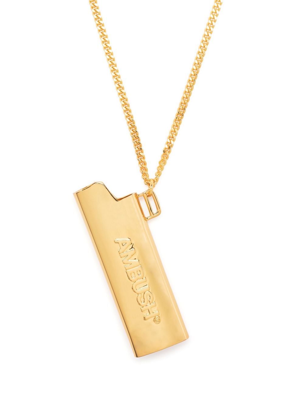 Gold-tone logo lighter case pendant necklace