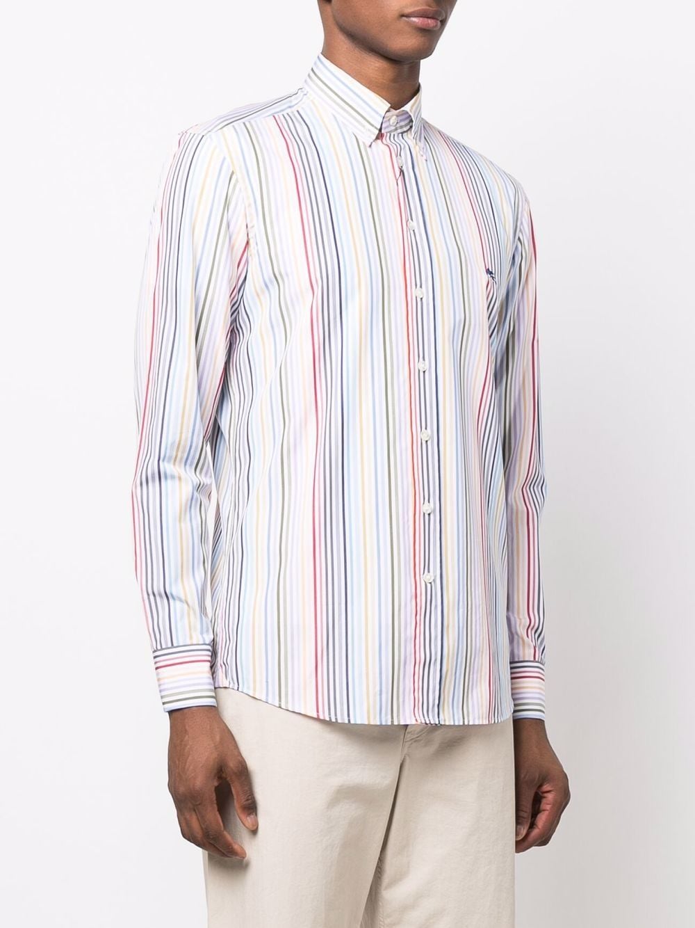 Multicolour cotton stripe-print shirt