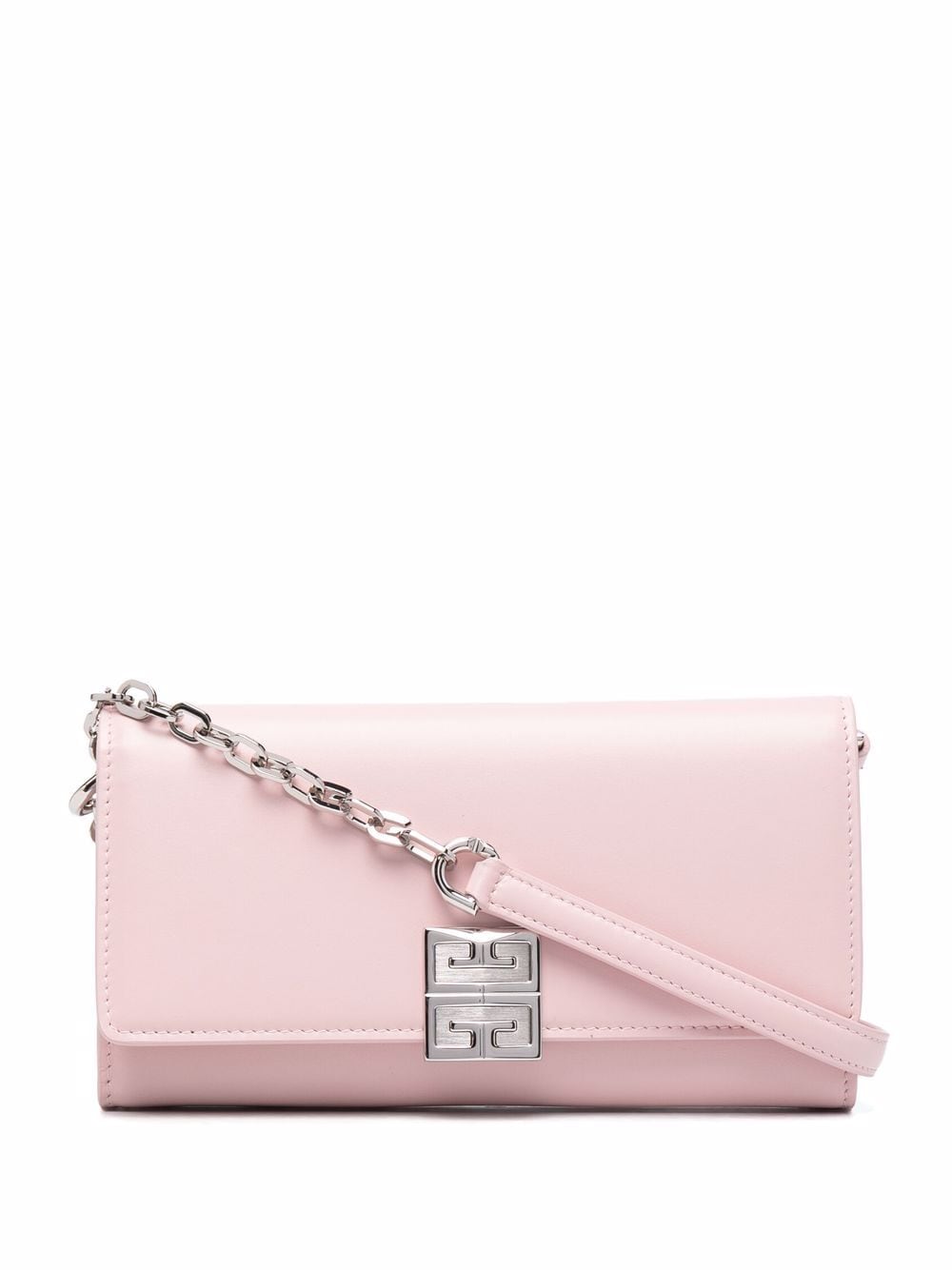 Box leather 4G wallet with chain, pink colour