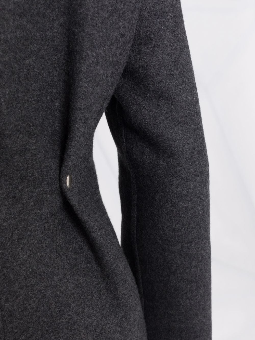 Cappotto di media lunghezza con cintura in misto lana-cashmere-seta grigio con fodera 4G