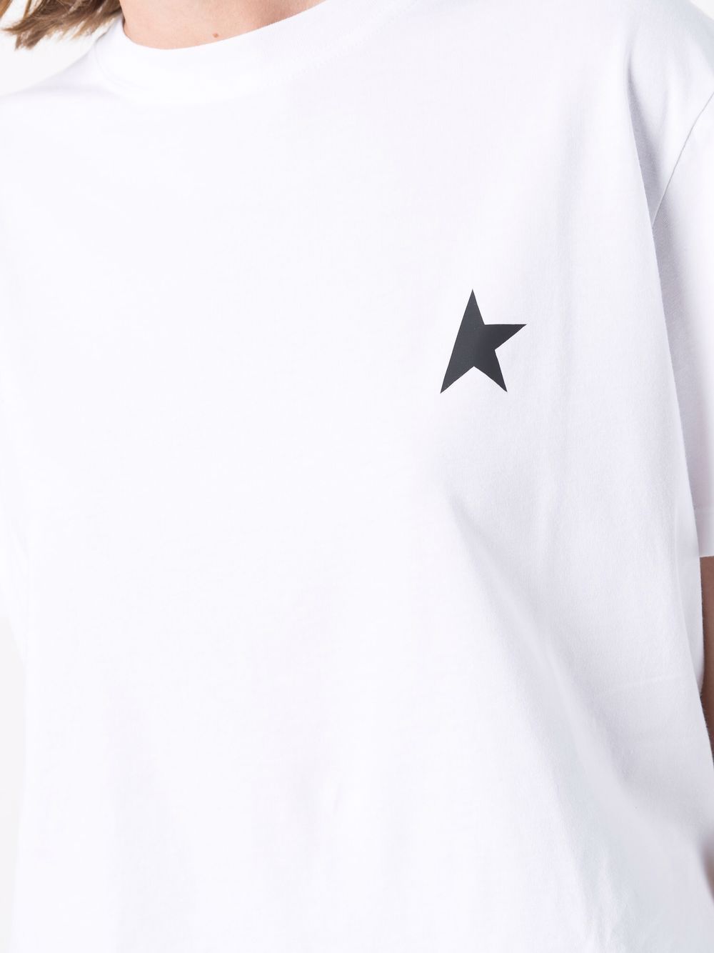 White cotton logo print T-shirt GWP00880 10364 GOLDEN GOOSE 