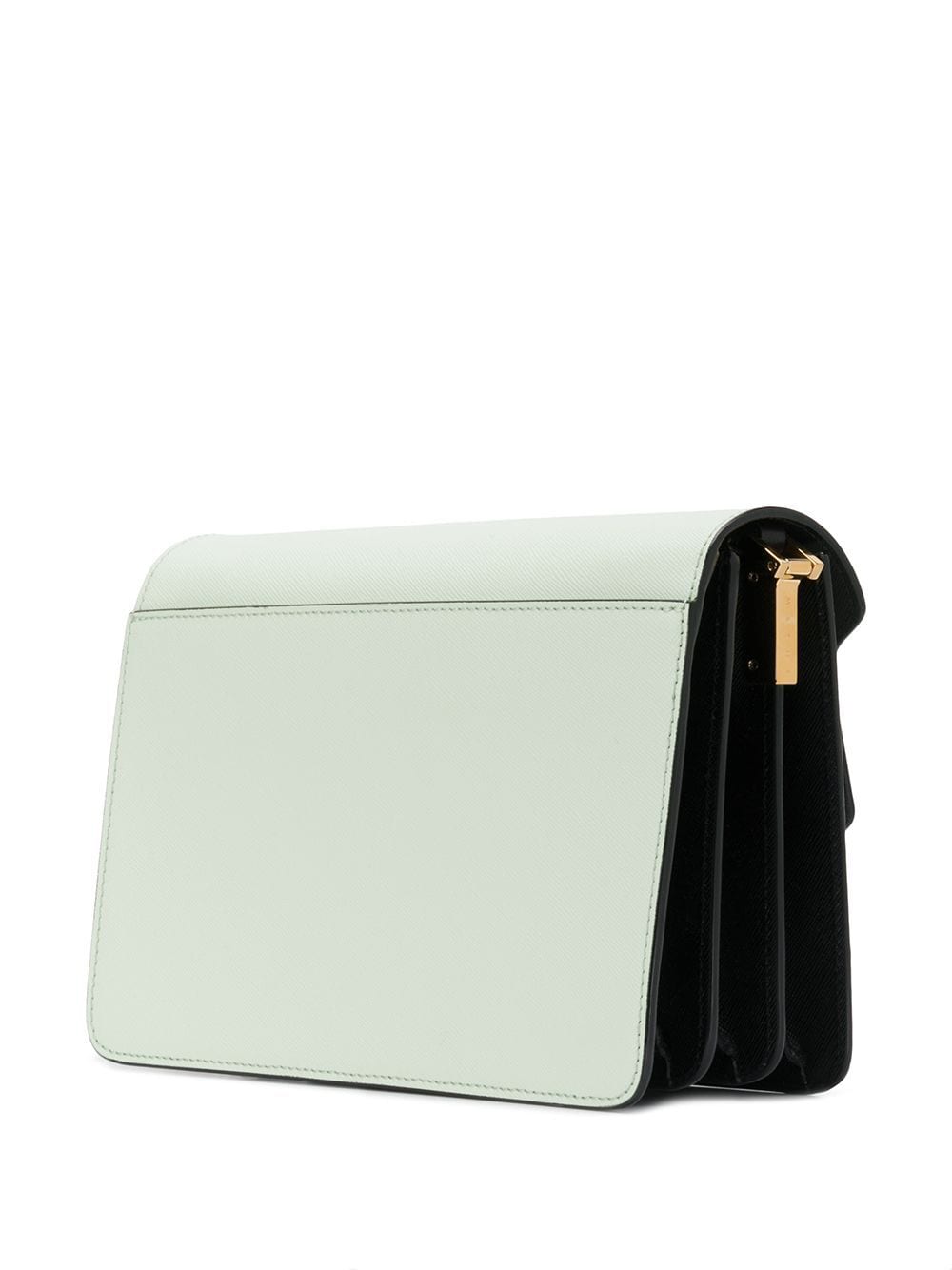 white and mint green calf leather Trunk shoulder bag