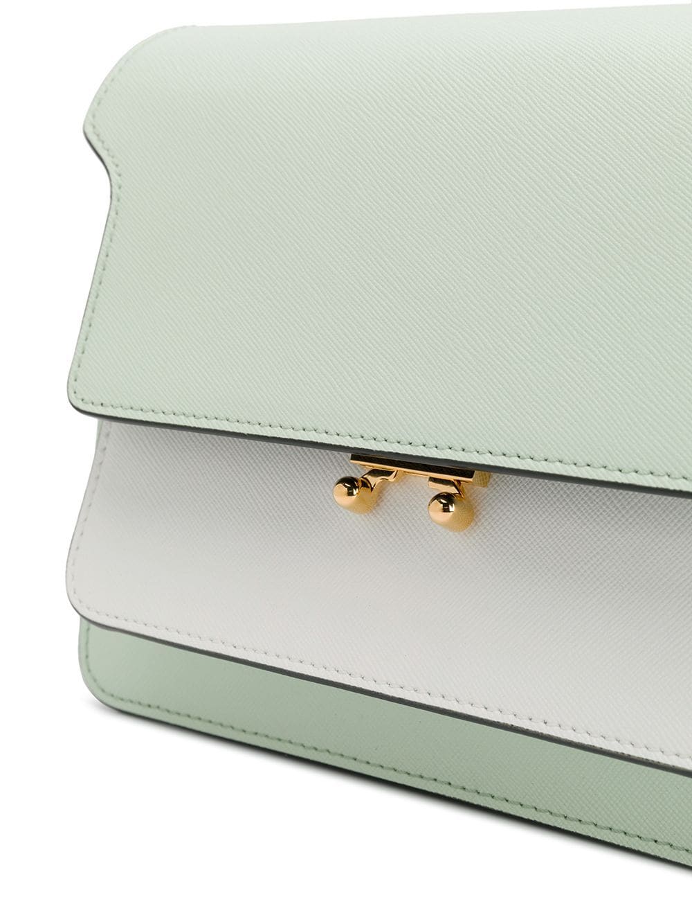 white and mint green calf leather Trunk shoulder bag