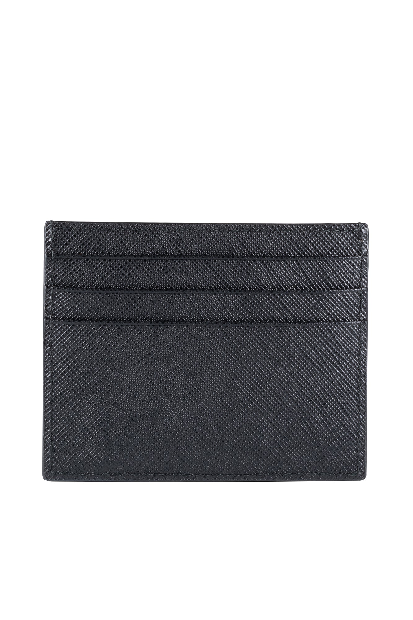 Saffiano credit card holder with logo
