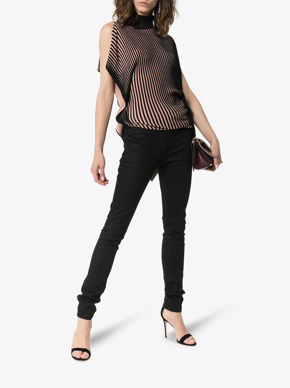 Black stretch cotton mid-rise skinny jeans