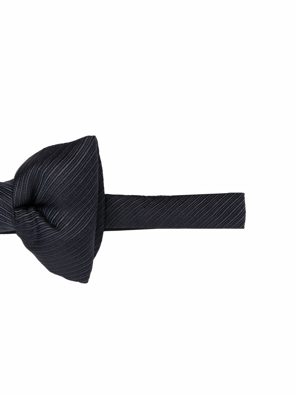 Grey silk pinstripe bow tie