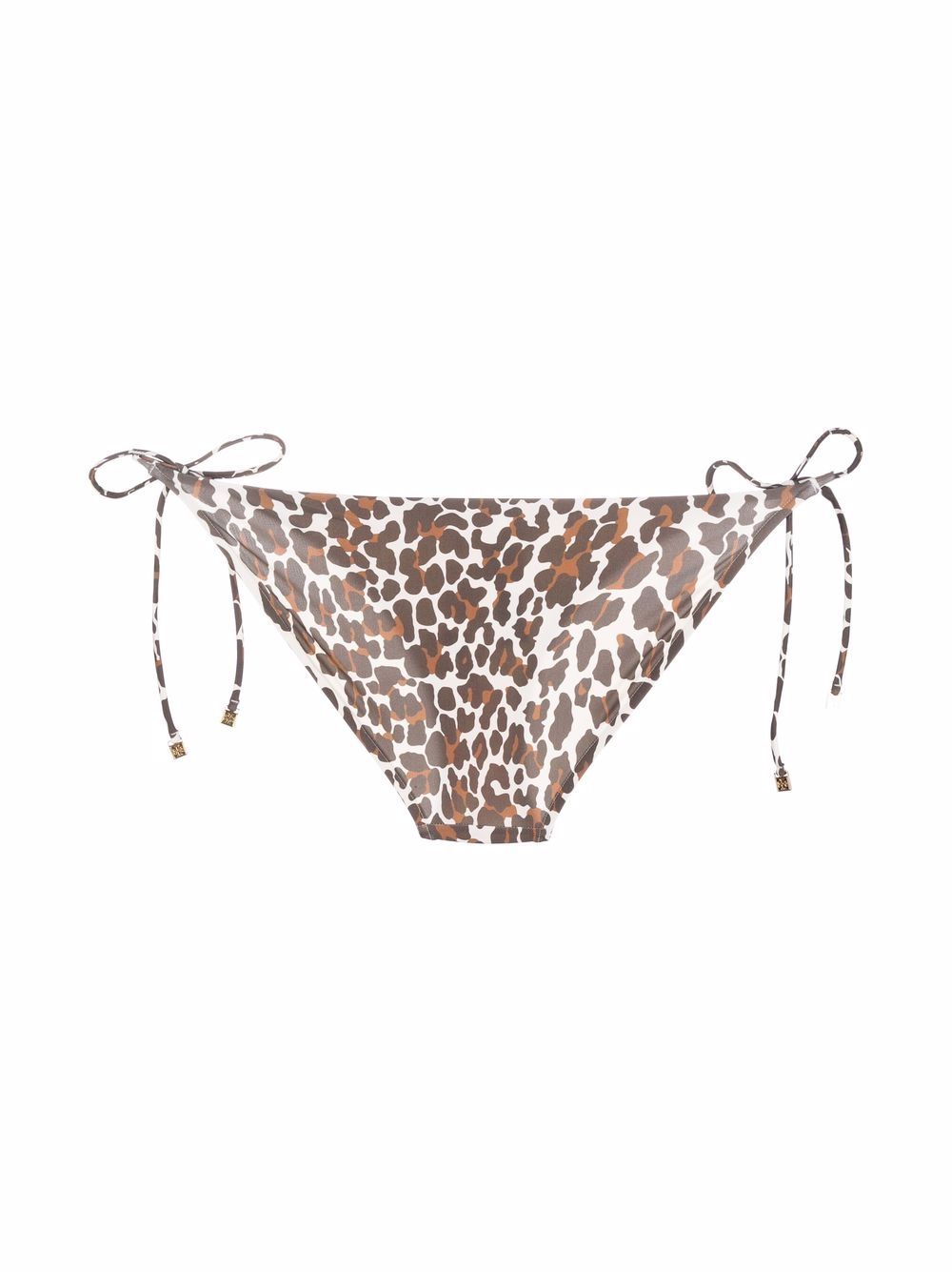 Slip bikini con stampa leopardo marrone/bianco