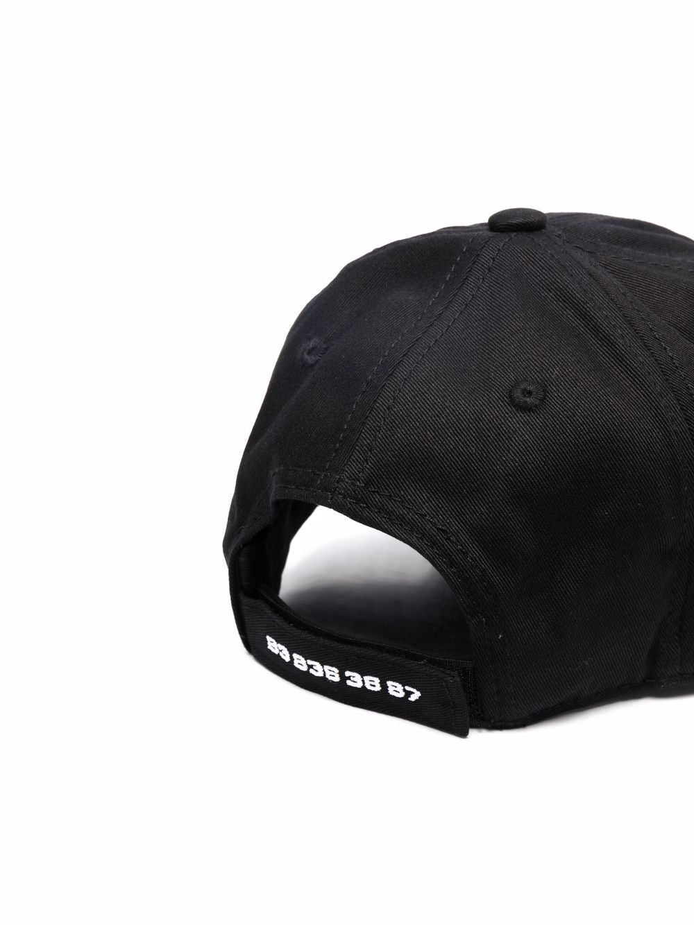 Cappello da baseball in cotone nero/bianco con codice a barre