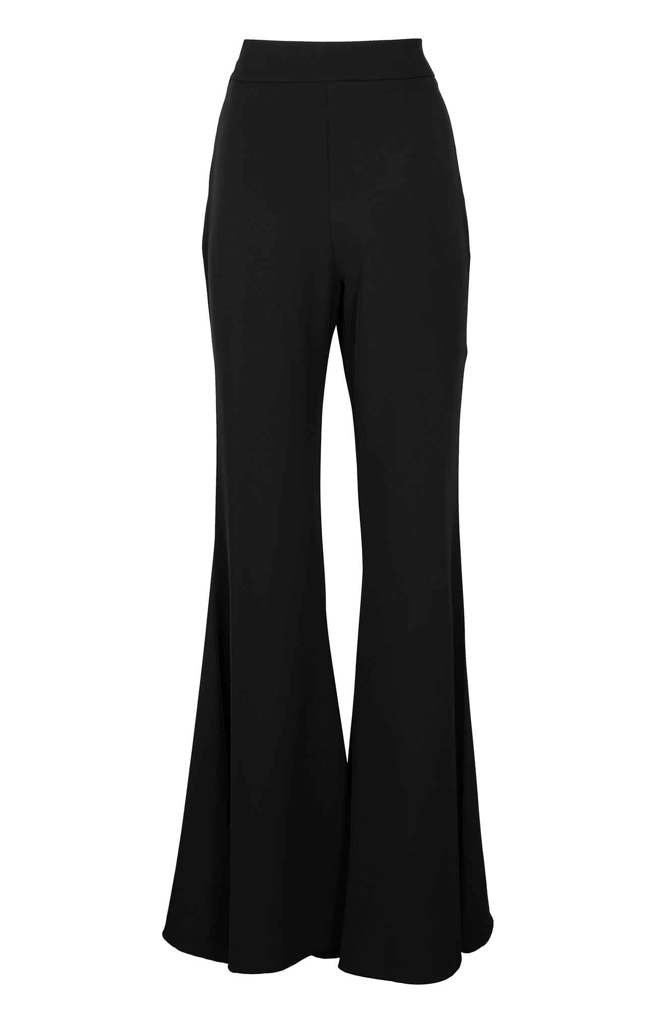 Fluid fabric trousers in black