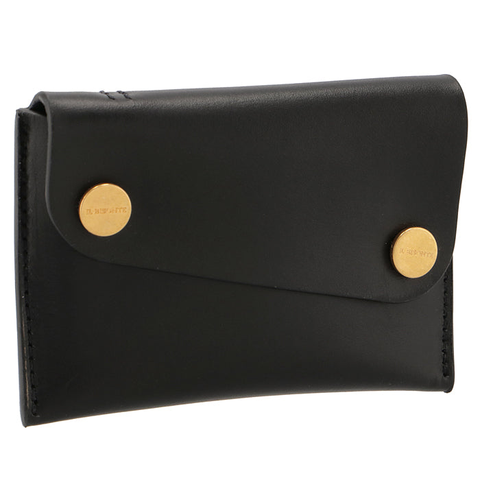 Card holder with oblique closure