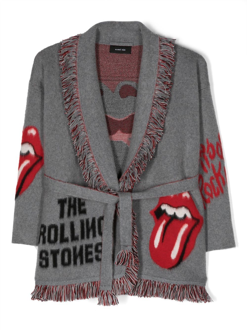 Cardigan in maglia Rolling Stones con frange